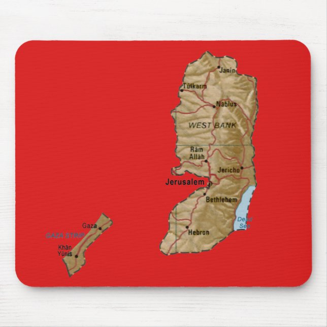 Palestine Karta Mousepad Musmatta (Framsidan)