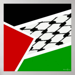 Palestine Keffiyah Flagga Poster