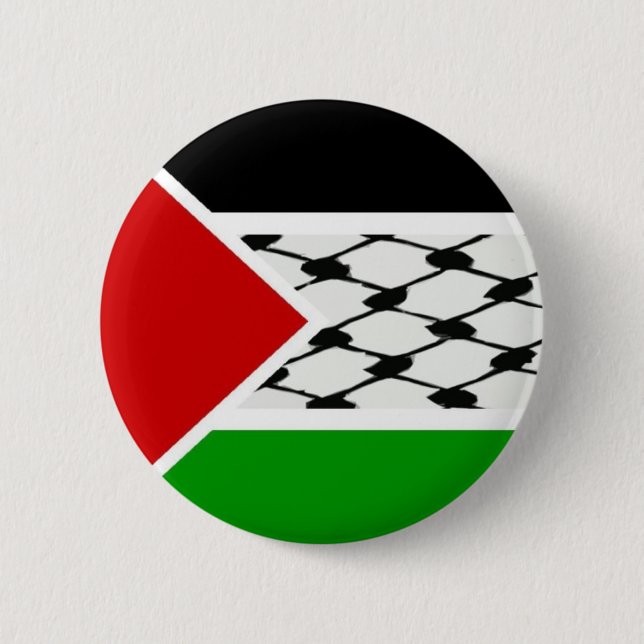 Palestine Keffiyeh Flagga Knapp (Framsida)