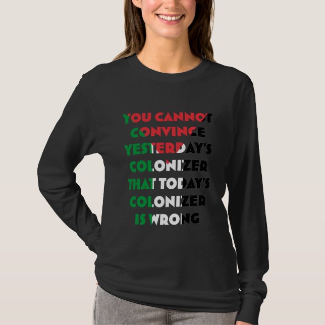 Palestine Kvinnors Långärmad T-shirt  (Framsida)