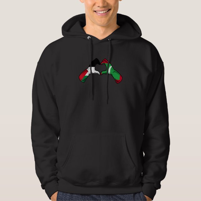 Palestine Maldives Flag   Palestinian Maldivian He Hoodie (Framsida)