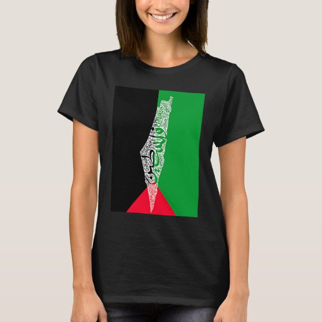 palestine map and flag t shirt (Framsida)