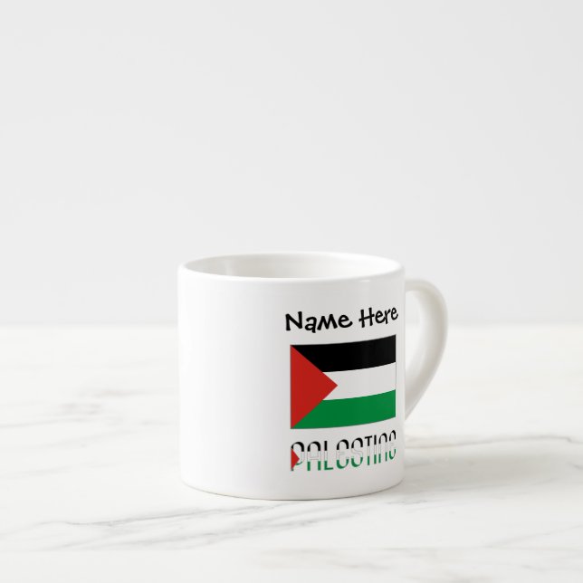 Palestine Palestinsk flagga Svart Personalisering  Espressomugg (Framsida höger)