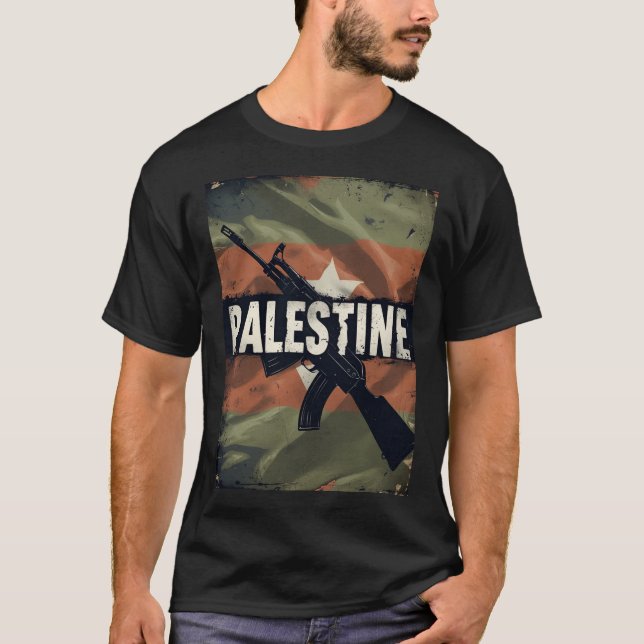 Palestine Solidaritet T-shirt Gaza Stöd Tröja (Framsida)