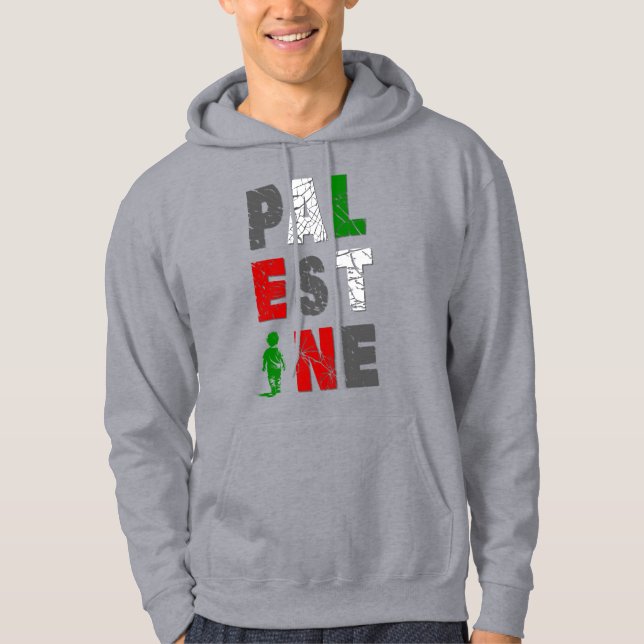 PALESTINE Solidaritets Hoodie - djärv Distress (Framsida)