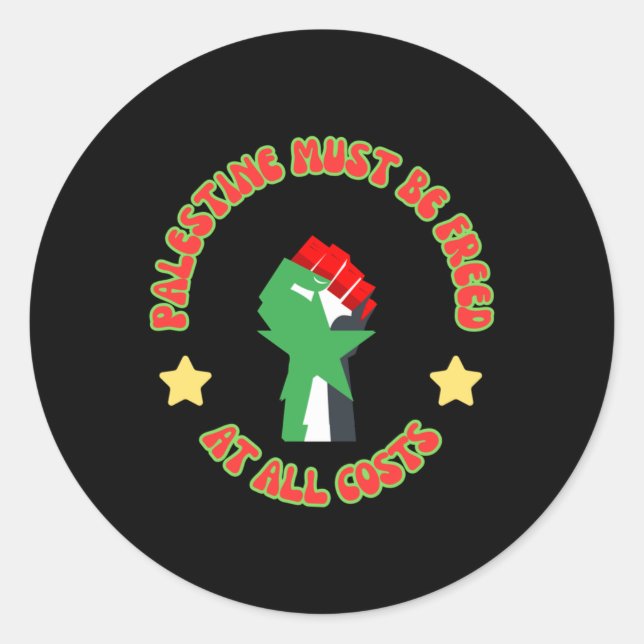 Palestine Sticker Runt Klistermärke (Framsida)