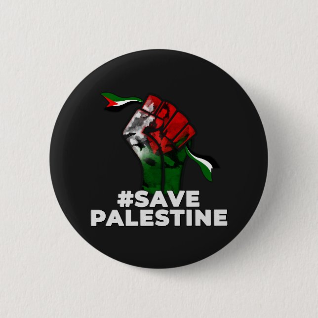palestine T-shirt , save palestine Knapp (Framsida)