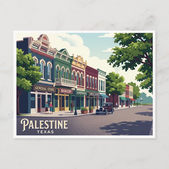 Palestine Texas Vykort (Framsida)