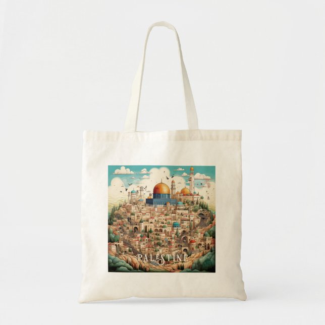 Palestine Tote Bag Tygkasse (Framsidan)