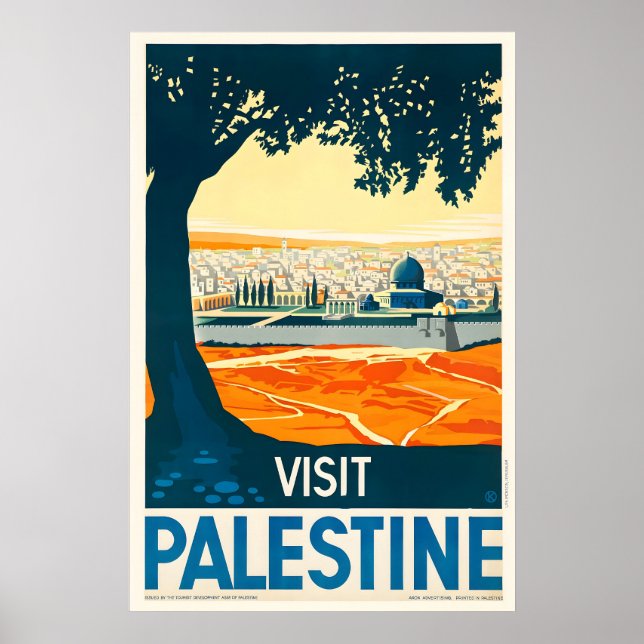 Palestine Vintage Travel Poster Print (Framsidan)
