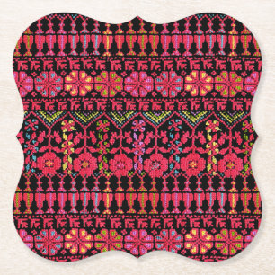 Palestinian Embroidery Tatreez-utskrivet design Underlägg Papper