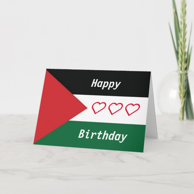 Palestinian flag birthday card helgkort (Framsida)