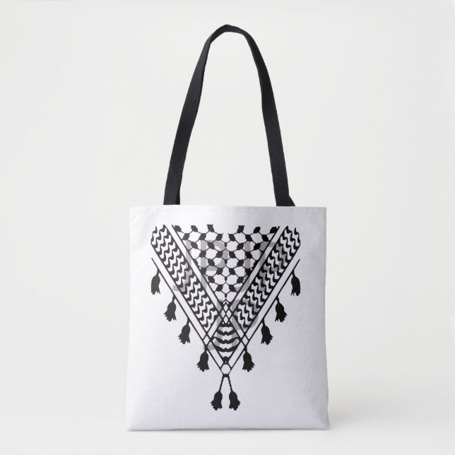 Palestinian Keffiyeh Tote Bag Tygkasse (Framsida)
