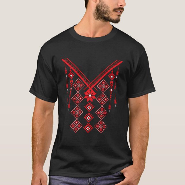 Palestinierna i Palestina Karta Folklore Tradition T Shirt (Framsida)