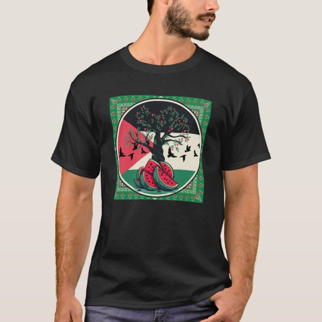 Palestiniernas frihet i havet t shirt (Framsida)