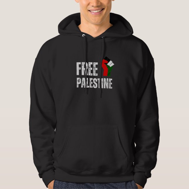 PALESTINS handfist palestinier flagga Hoodie (Framsida)