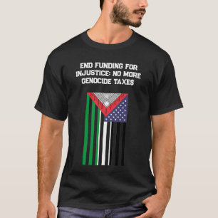 Palestinsk-amerikansk Flagga - Stoppa folkmord T Shirt