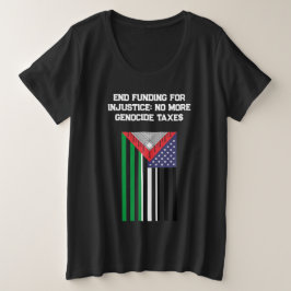 Palestinsk-amerikansk Flagga - Stoppa folkmord T Shirt