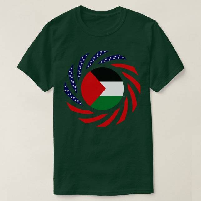 Palestinsk-amerikansk-multinationella patriot Flag T Shirt (Design framsida)