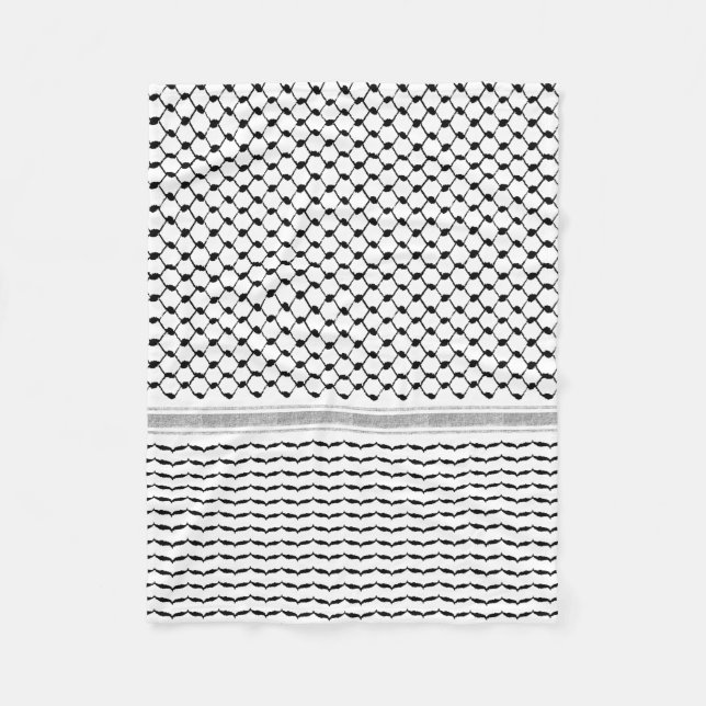 Palestinsk arabisk Kufiya Mönster, anpassad  Fleecefilt (Framsidan)