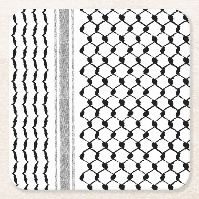 Palestinsk arabisk Kufiya Mönster, anpassad  Underlägg Papper Kvadrat (Framsidan)