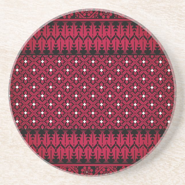 Palestinsk broderi Tatreez tryckt design Present Underlägg (Framsidan)