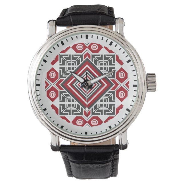 Palestinsk broderimönster 2  armbandsur (Framsida)