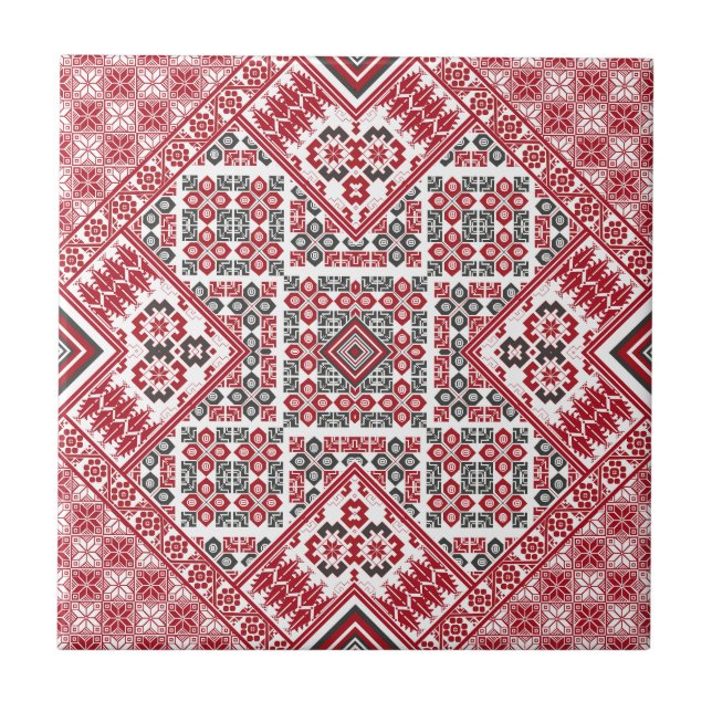 Palestinsk broderimönster 2 kakelplatta (Framsidan)