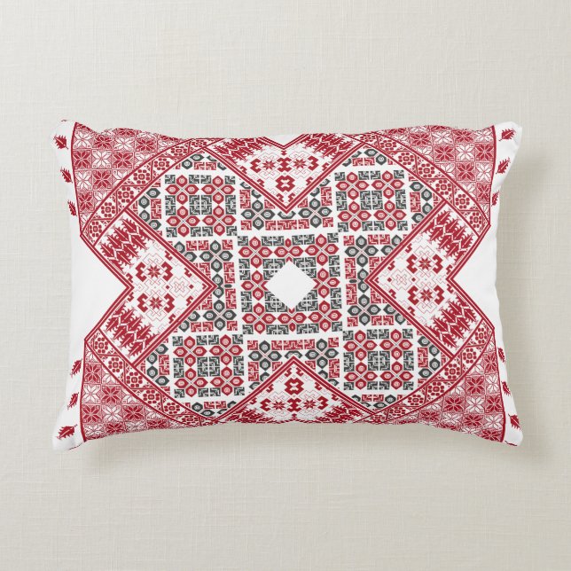 Palestinsk broderimönster prydnadskudde (Framsidan)