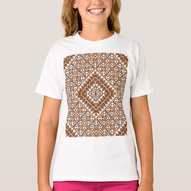 Palestinsk broderimönster tryckt design guld t shirt (Framsida)