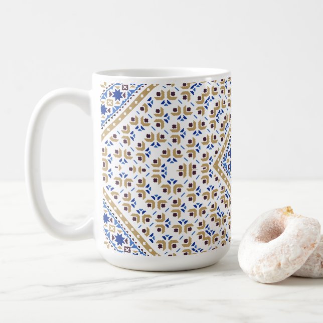 Palestinsk broderimönster tryckt design kaffemugg (Med munk)