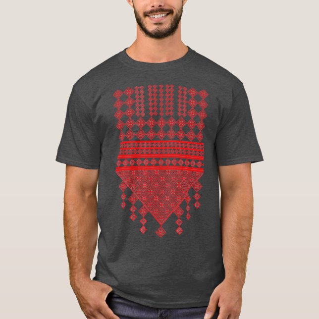 Palestinsk broderröd utskrift Palestina T Shirt (Framsida)