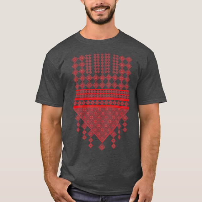 Palestinsk broderröd utskrift Palestina T Shirt (Framsida)