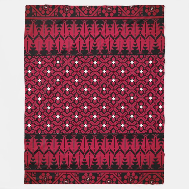 Palestinsk Embroidery Tatreez-tryckt design Fleecefilt (Framsidan)
