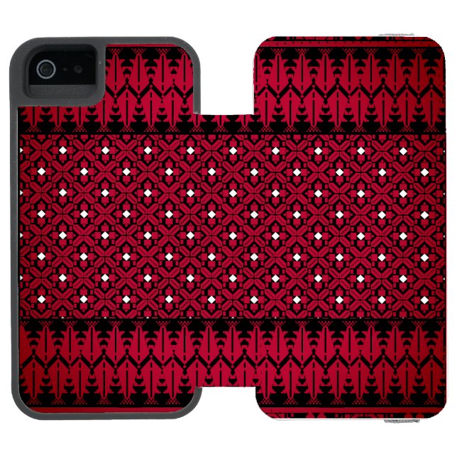 Palestinsk Embroidery Tatreez-tryckt design Incipio iPhone Wallet Skal (Folio Öppen)