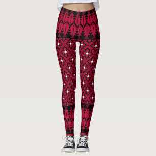 Palestinsk Embroidery Tatreez-tryckt design Leggings