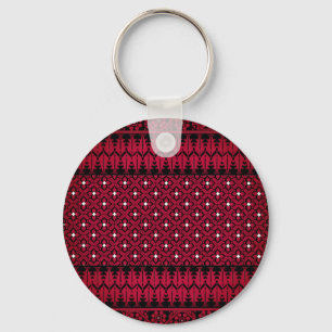 Palestinsk Embroidery Tatreez-tryckt design Nyckelring