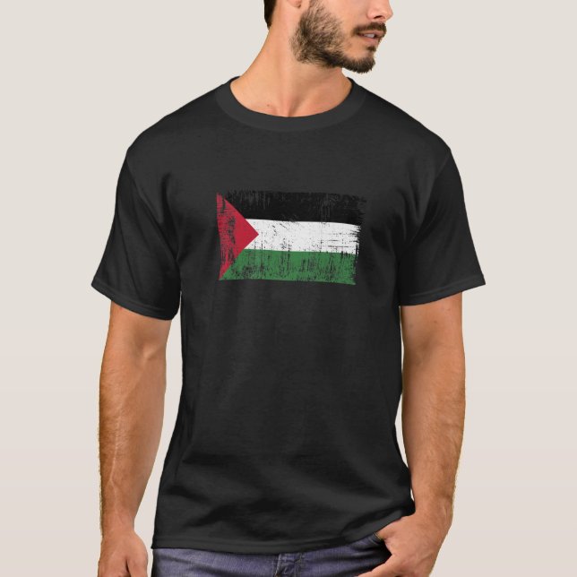 Palestinsk Flagga-Fläkt-idrott T Shirt (Framsida)