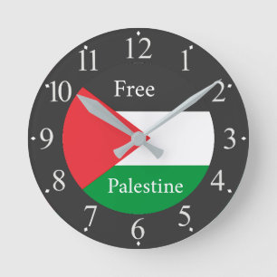 Palestinsk flagga Fria Palestina Rund Klocka