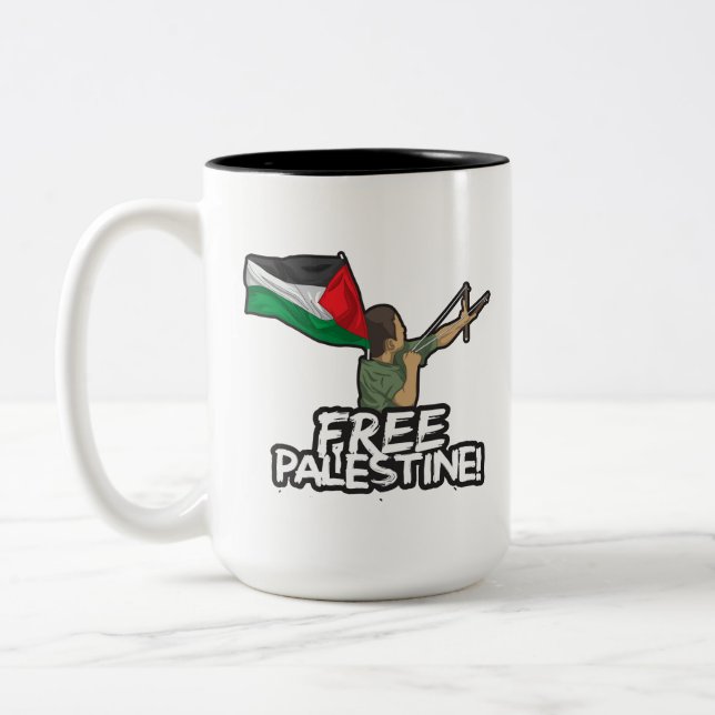 Palestinsk-flagga-palestiniernas frihet Två-Tonad mugg (Vänster)