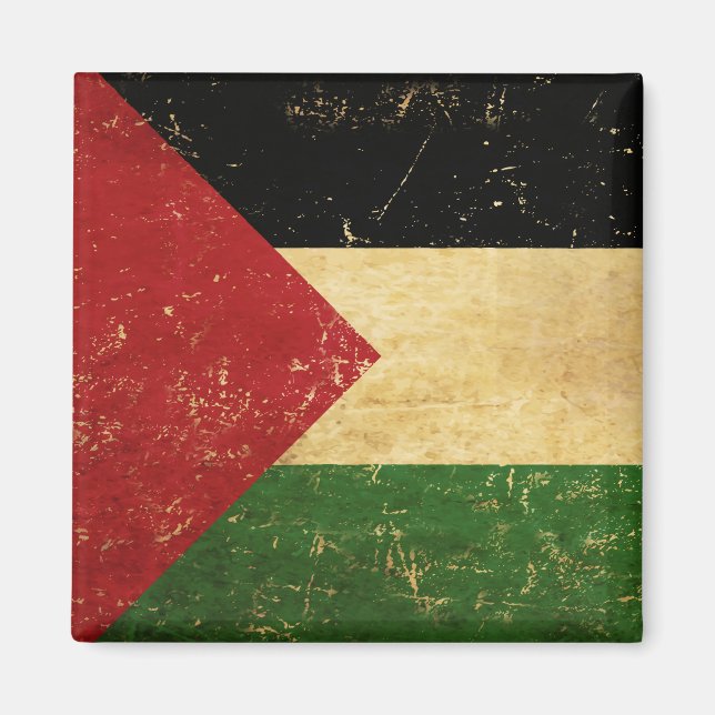 Palestinsk flagga vintage grunge magnet (Framsidan)