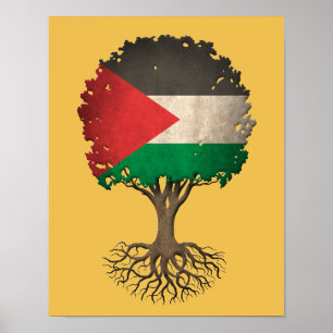 Palestinsk flaggalivets trädanpassade poster