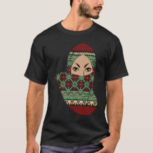 Palestinsk flicka med Kor Stitch Hijab T Shirt