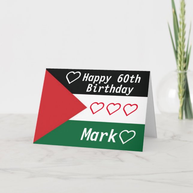 Palestinsk födelsedagskort med flagga helgkort (Framsida)