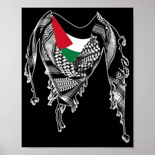 Palestinsk halsduk, Palestina-flagga Poster (Framsidan)