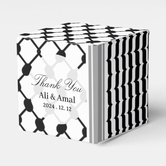 Palestinsk Hatta Keffiyeh Tack Wedding Favor Presentaskar (Framsidan Sidan)