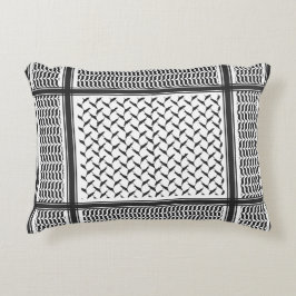 Palestinsk Joranian kuffiya black & white Scheme a Prydnadskudde