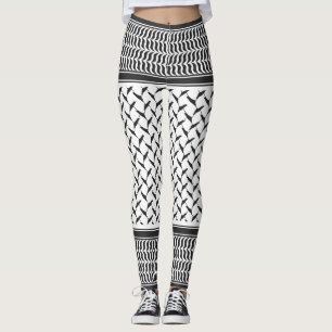 Palestinsk-joransk kuffiya svart-vit leggings