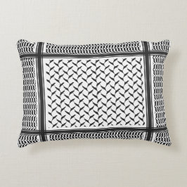 Palestinsk-joransk kuffiya svart-vit prydnadskudde