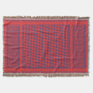 Palestinsk Keffiyeh Röd och Mauve Filt